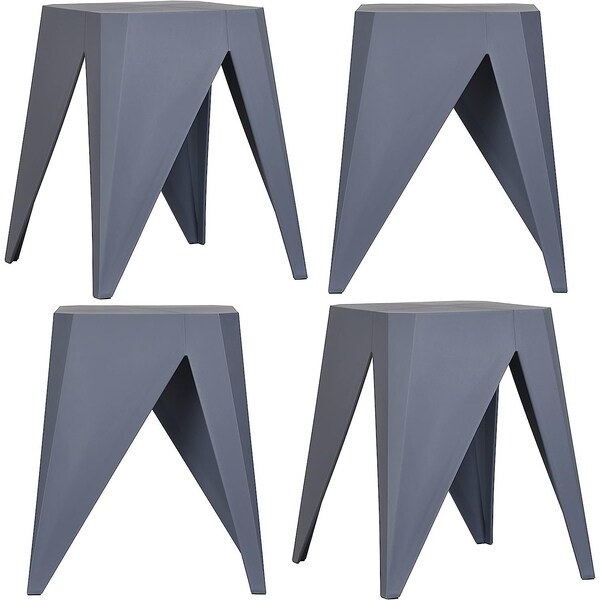Isl Furnishings InterSpaceLiving Zuho Multi-USe Stool, Charcoal, 4PK BS23DC-4PK-PP10 - main